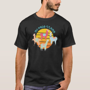 T-shirt No Prob Llama Mens Femmes Animal Llama Retro 1