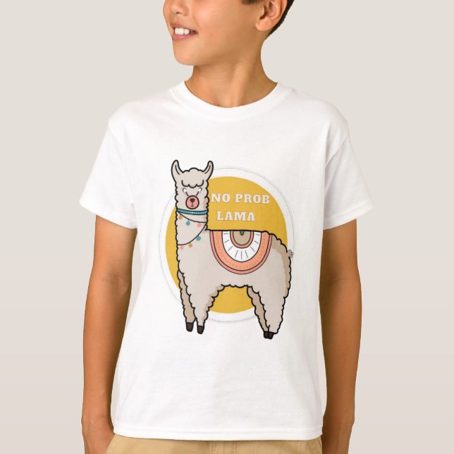 T-shirt No problem llama (Devant)