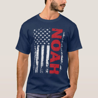 T-shirt Noah Nom Personnalisé avec Drapeau Américain Patri