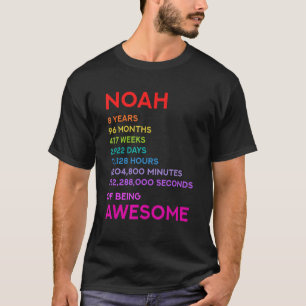 T-shirt Noé 8e anniversaire 8 ans 96 mois 417 semaines aub