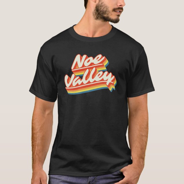 T-shirt Noe Valley Retro Rainbow Classic (Devant)