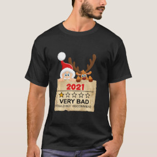 T-shirt Noël 2021 Père Noël Et Reindeer Garçons Drôle