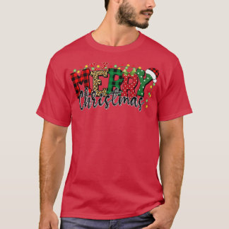 T-shirt Noël 2022Noël Léopard Buffalo Rouge à carreaux