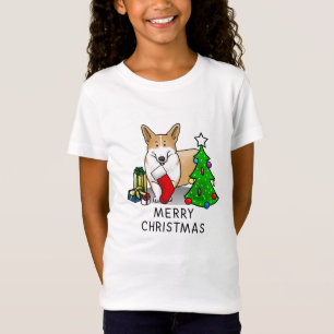 T-Shirt Noël 2 Pembroke Welsh Corgi (rouge 1) Tree Cute