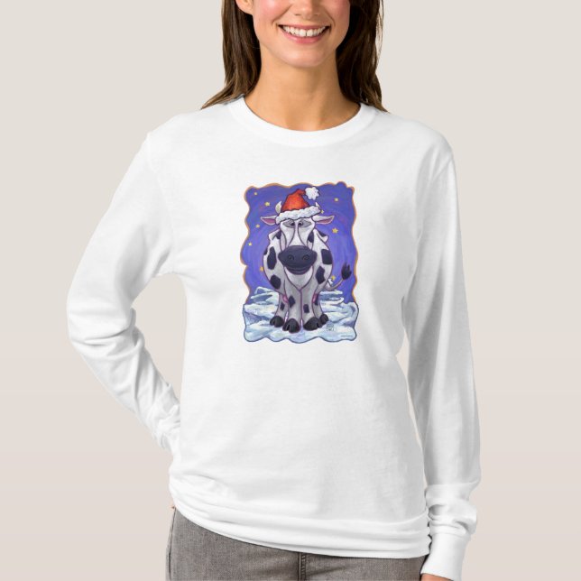 T-shirt Noël à la vache (Devant)