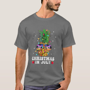 T-shirt Noël à l'ananas en juillet Aloha Hawaii Plages H