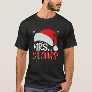 T-shirt Noël amusant MRS Claus Cute Casquette Père Noël Fa