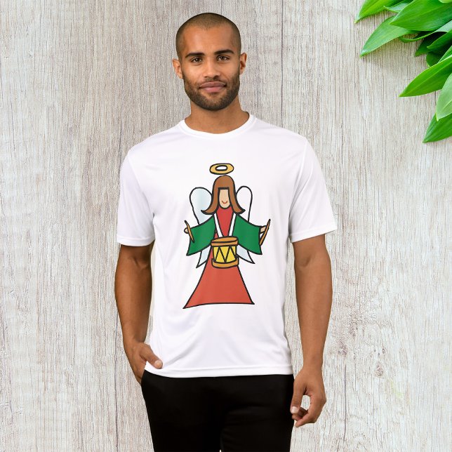 T-shirt Noël Angel Drummer Fête Musique Design (Créateur téléchargé)