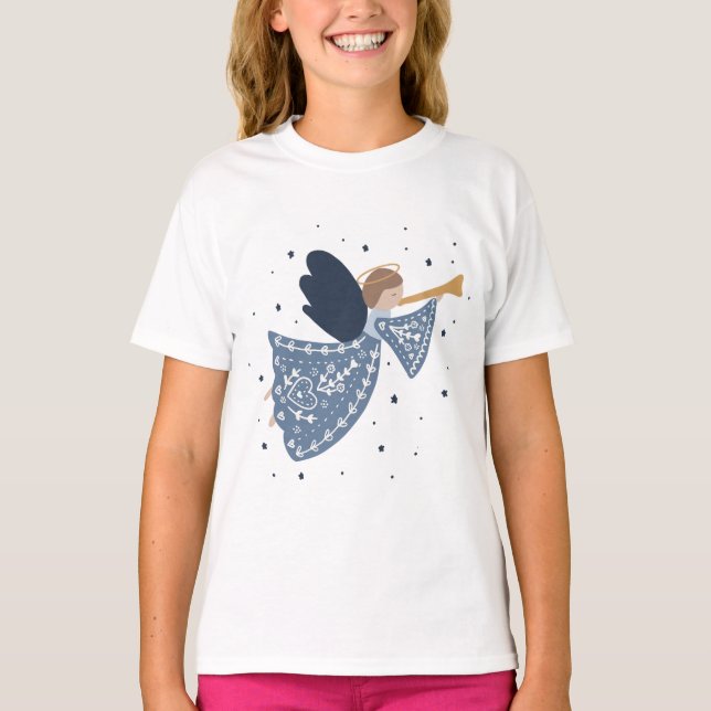 T-shirt Noël Angel Paix sur Terre Fête de Noël (Devant)