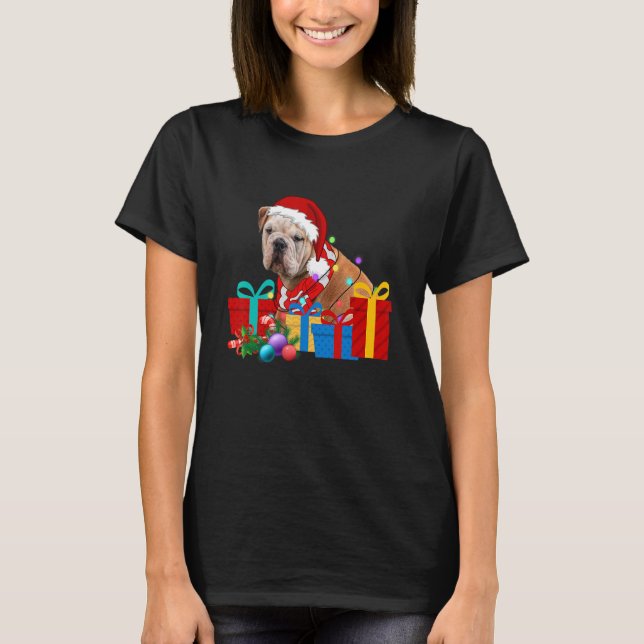 T-shirt Noël Anglais Chien Chien Chien Chien Chien Xmas Lu (Devant)