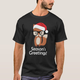 T-shirt Noël animal mignon en verre de Fox de vacances de