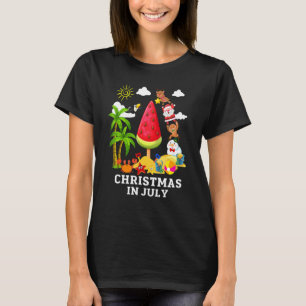 T-shirt Noël Arbre de Noël de la pastèque En Juillet Été