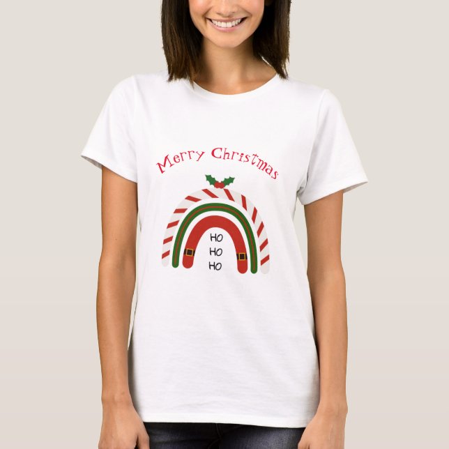 T-shirt Noël Arc-en-ciel laissez neiger (Devant)