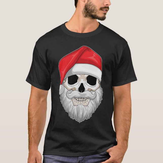 T-shirt Noël au crâne du Père Noël (Devant)