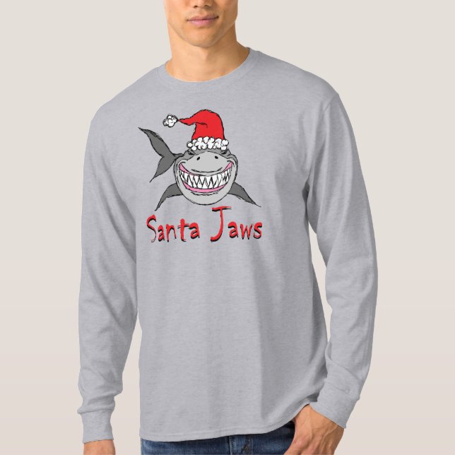 T-shirt Noël aux requins père Noël Jaws (Devant)