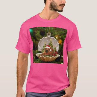 T-shirt Noël avec cadeau dachshund