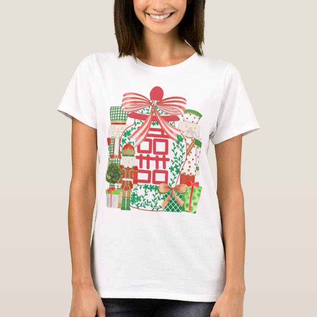T-shirt Noël avec craquelins et jarre de gingembre (Devant)
