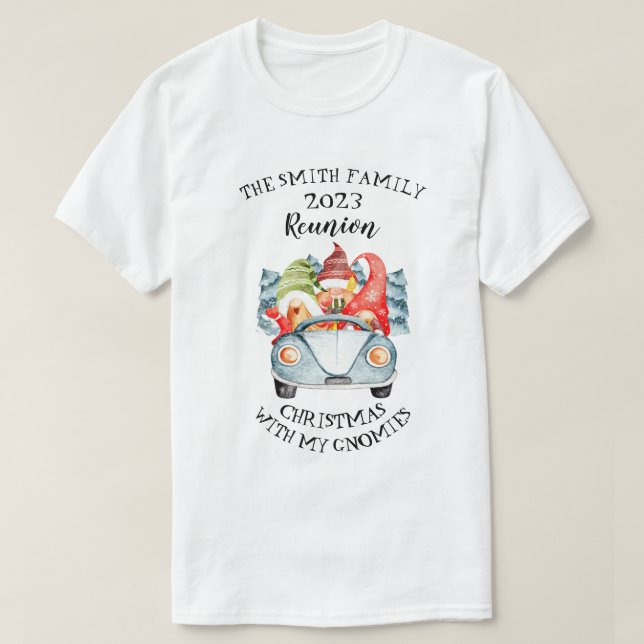 T-shirt Noël Avec Mes Gnomes Famille Réunion de Noël (Design devant)