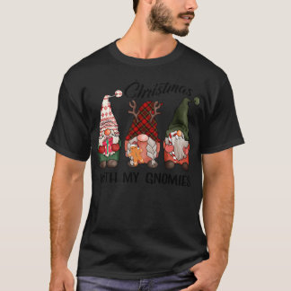 T-shirt Noël Avec Mes Gnomes Funny Noël Chemise Gn