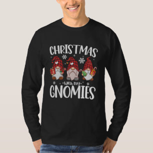 T-shirt Noël Avec Mes Gnomies Buffalo Red Plaid Gnome