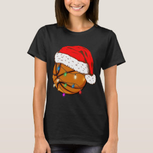T-shirt Noël Basketball Santa Hat Funny Sport Noël