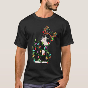 T-shirt Noël Black Cat Reindee Antlers Catmas Femmes