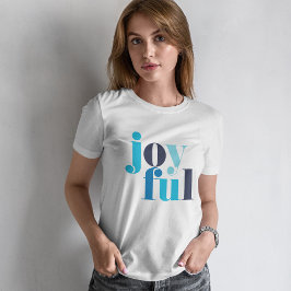 T-shirt Noël bleu hiver "Joyeux"