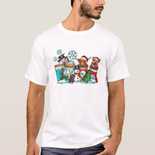 T-shirt Noël Boire Café Animaux Western Cowboy Cowg