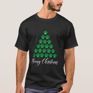 T-shirt Noël Ca Cat Paws Arbre de Noël Meowy Christy