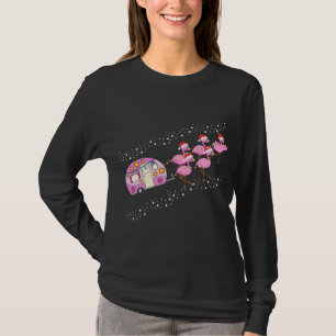 T-shirt Noël Camping Flamant rose Sleigh Funny Camper San