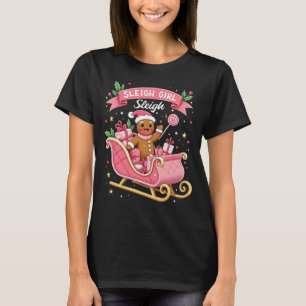 T-shirt Noël Candy Sleigh Girl Gingerbread Fête