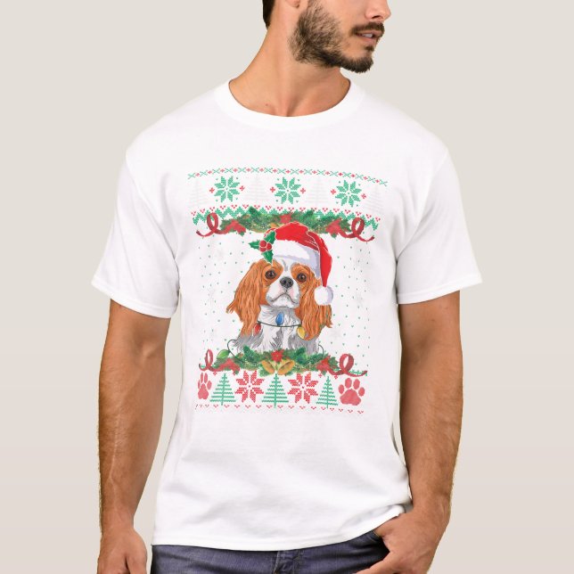 T-shirt Noël Cavalier King Charles Spaniel (Devant)