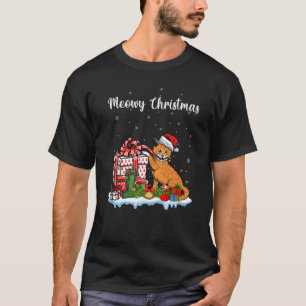 T-shirt Noël Chapeau Chat Noël Pour Filles Enfants Meowy C