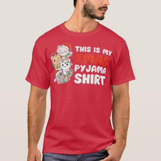T-shirt Noël Chat C'Est Mon Pajama De Noël