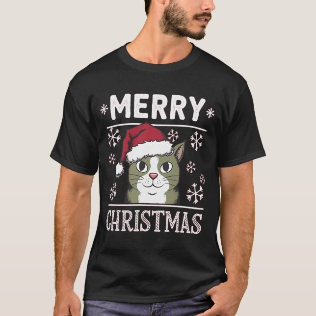 T-shirt Noël Chat Joyeux Noël (Devant)