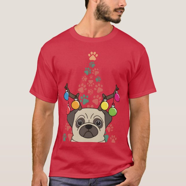 T-shirt Noël chiot vintage (Devant)