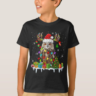 T-shirt Noël Chouette mignonne Lumières de Noël Reindeer P