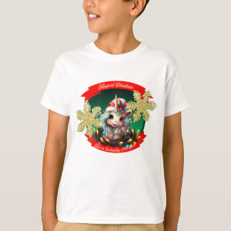 T-shirt Noël clair licorne