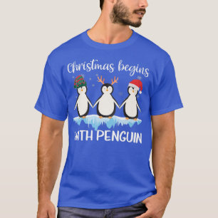 T-shirt Noël Commence Avec Un Activiste Animal De Pingouin