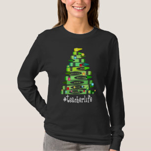 T-shirt Noël Crayon Enseignant Vie Arbre Meilleur Noël