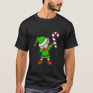 T-shirt Noël Dabbing Elfe Sucre de canne Santa Hat Danse G