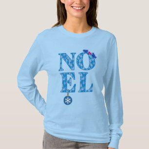 T-shirt NOEL dans un Motif d'arbre de Noël bleu