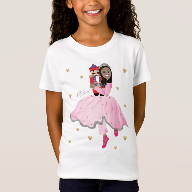 T-Shirt Noël Dark Haired Ballerina Clara (Devant)