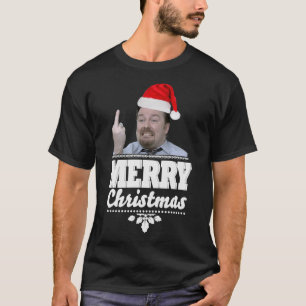 T-shirt Noël David Brent Ricky Gervais Funny &x27 ; On