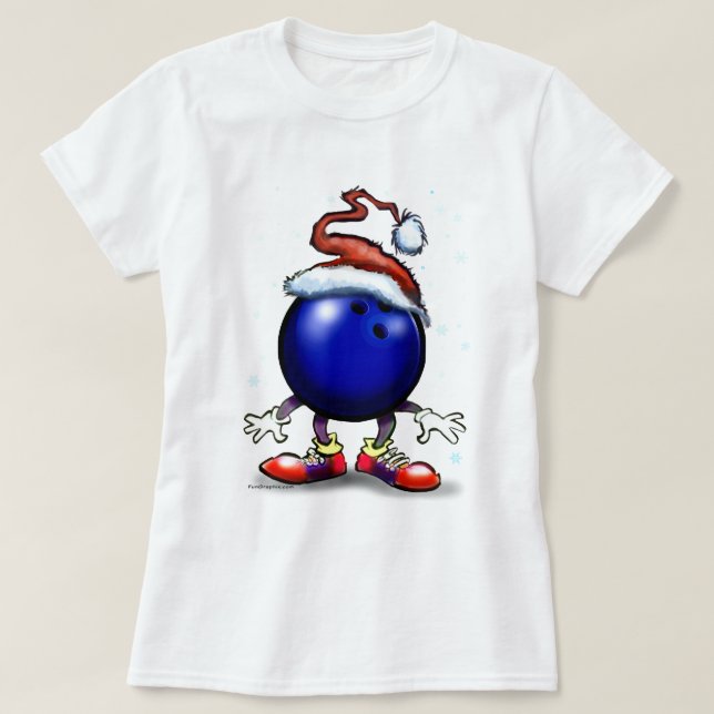 T-shirt Noël de bowling (Design devant)