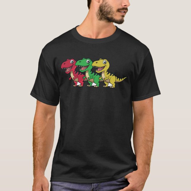 T-shirt Noël de dinosaure drôle t rex (Devant)