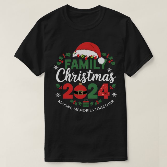 T-shirt Noël de famille 2024 Rassembler les souvenirs (Design devant)