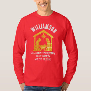 T-shirt Noël de famille de Noël personnalisé chrétien pail