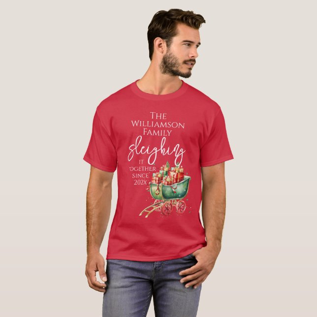 T-shirt Noël De Famille Le Jouer Ensemble (Devant entier)