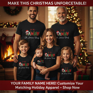 T-shirt Noël de famille personnalisé Ajoutez le nom de vot
